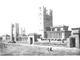 The Temple according to Ezekiel`s dream, with the hugely tall entrance porch.